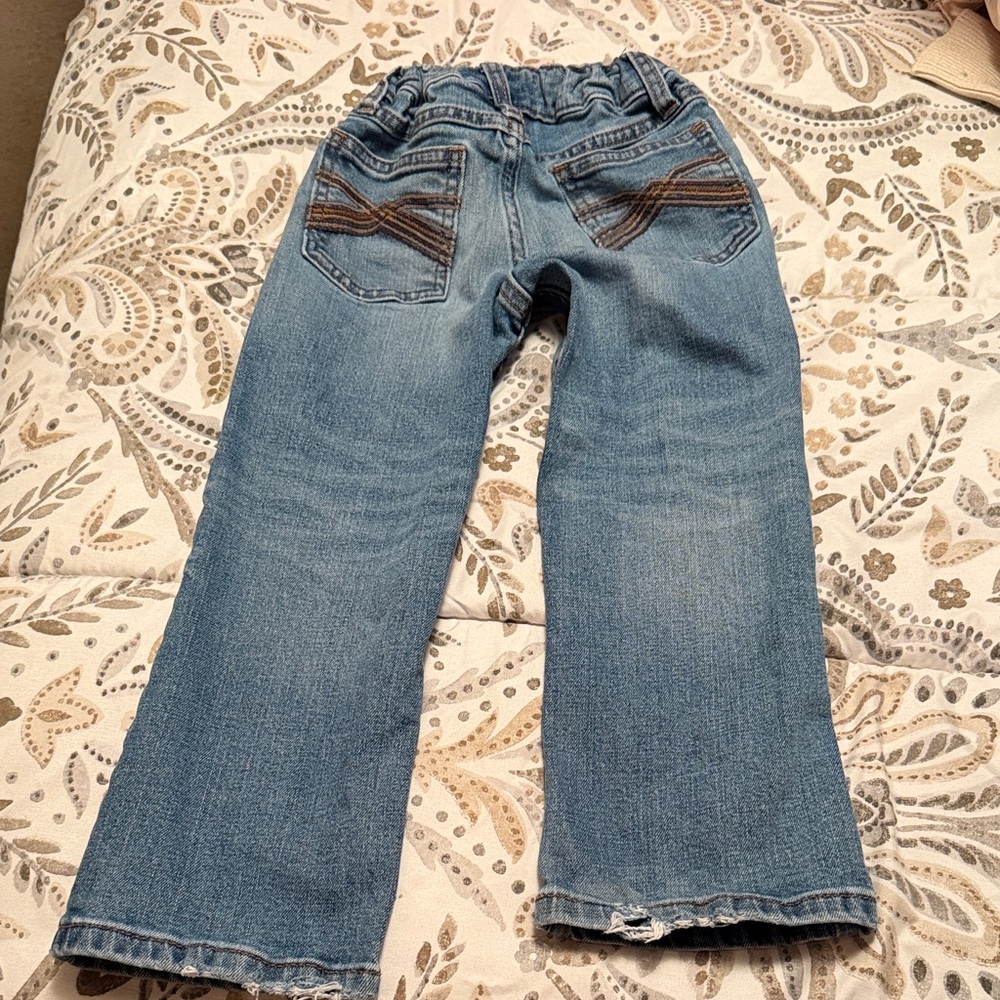 Wrangler Kids Blue Jeans with Brown Accents